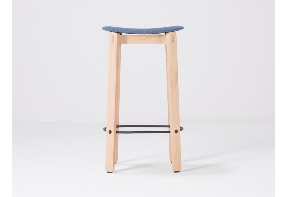 prima foto NORA Sgabello da bar in tessuto con poggiapiedi