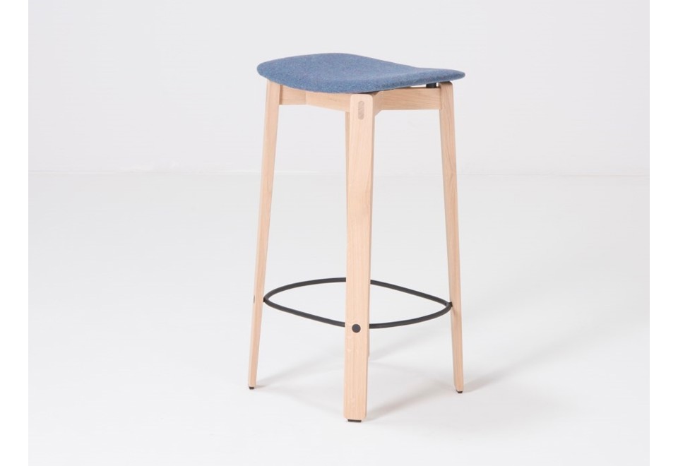 terza foto NORA Sgabello da bar in tessuto con poggiapiedi