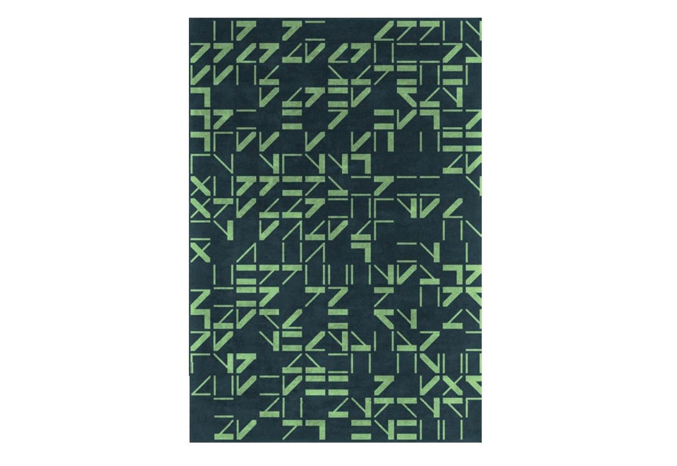 prima foto ALPHABET Tappeto a motivi fatto a mano