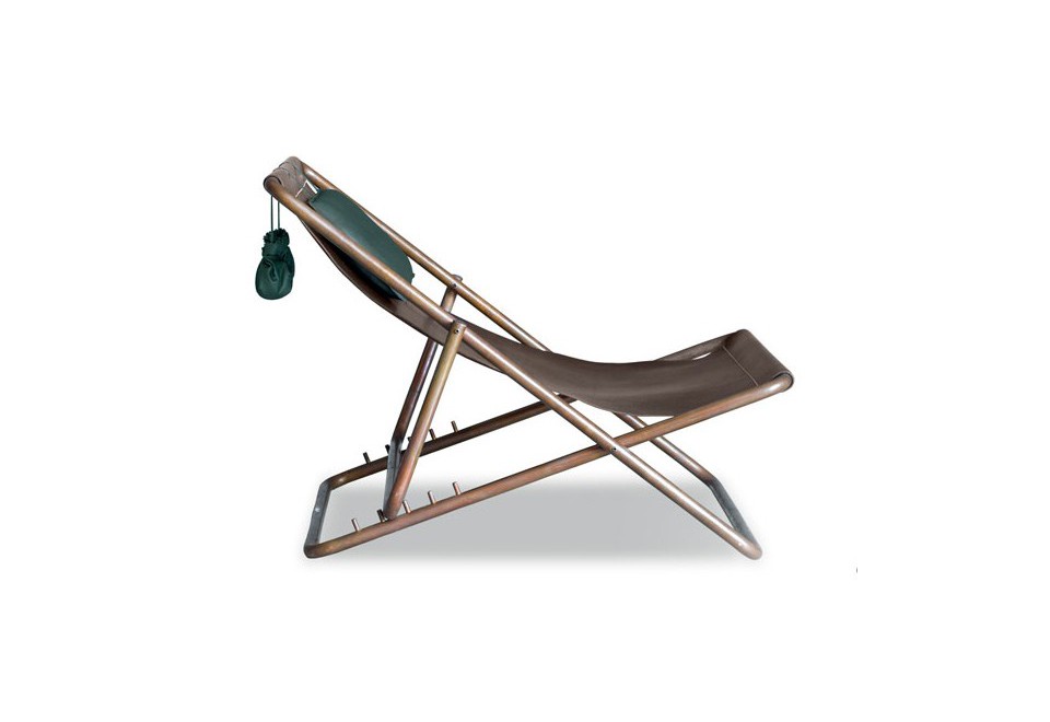 prima foto RIMINI Sedia a sdraio pieghevole in pelle