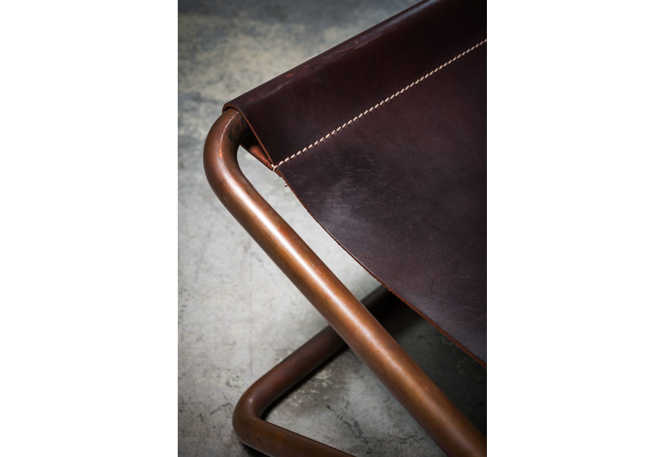 seconda foto RIMINI Sedia a sdraio pieghevole in pelle