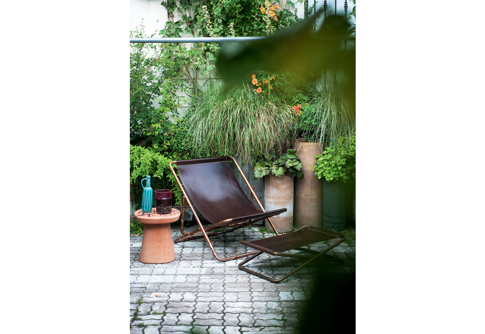 terza foto RIMINI Sedia a sdraio pieghevole in pelle