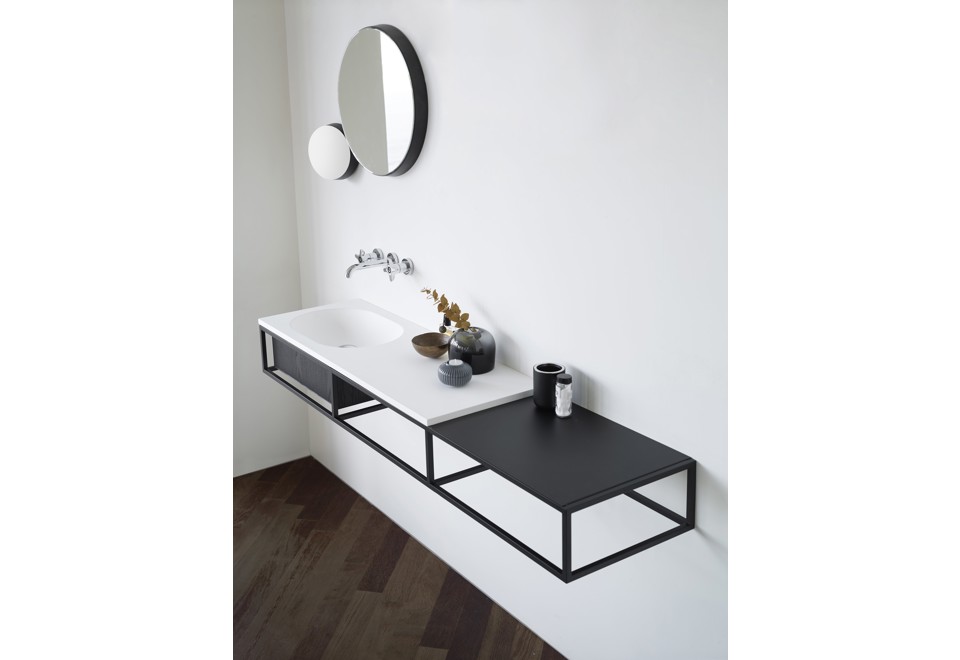 seconda foto FRAME Consolle lavabo sospeso con cassetti