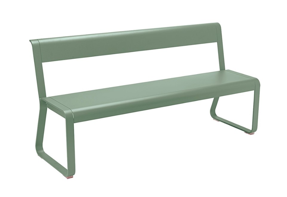 prima foto BELLEVIE Panca da giardino in metallo con schienale