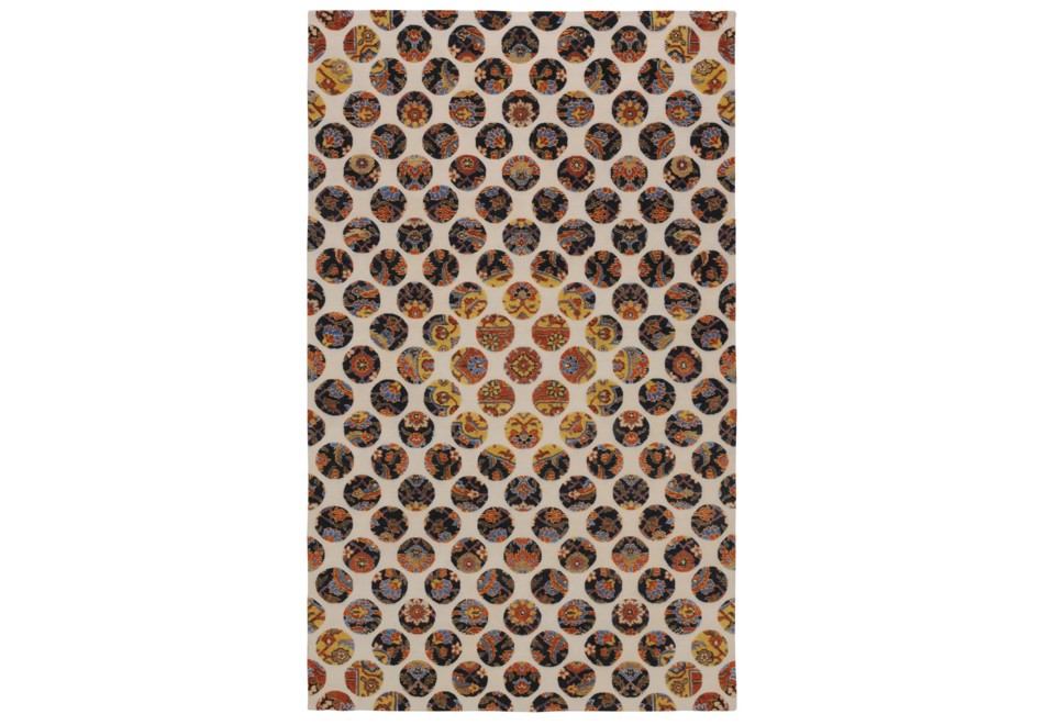 prima foto POLKA DOTS I II Tappeto rettangolare optical in lana e cotone