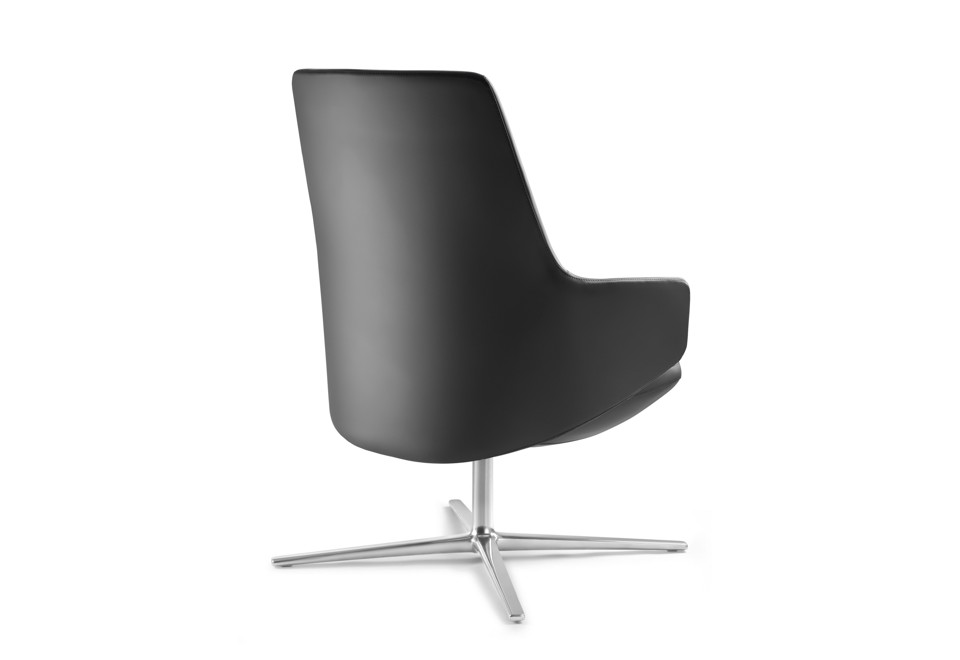 seconda foto MELODY Poltrona ufficio direzionale in pelle a 4 razze con braccioli