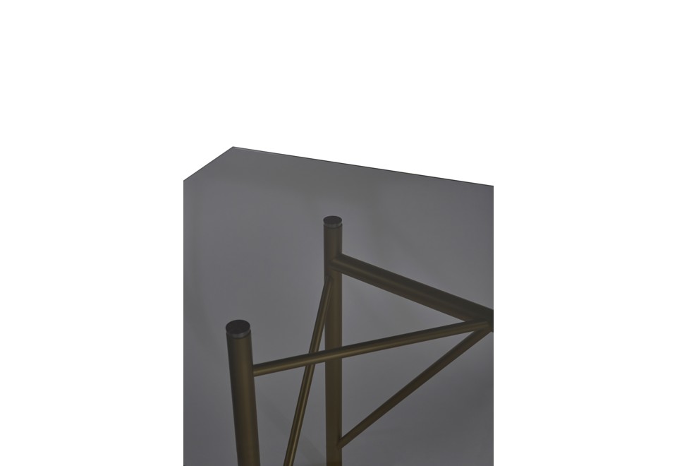 terza foto TUBOLAR Tavolo rettangolare in cristallo e metallo verniciato