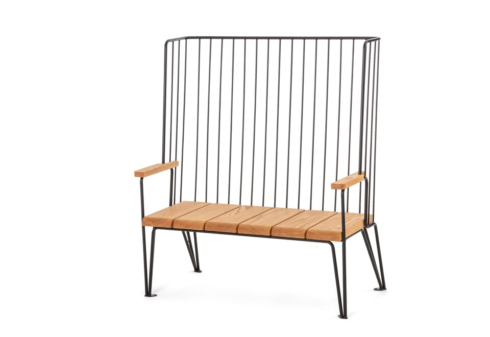 prima foto GARD Panchina in acciaio e legno con schienale