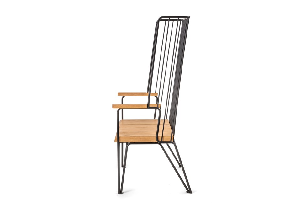 seconda foto GARD Panchina in acciaio e legno con schienale