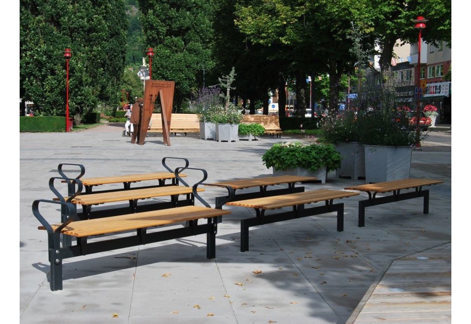 prima foto NO2 Panchina in acciaio e legno senza schienale