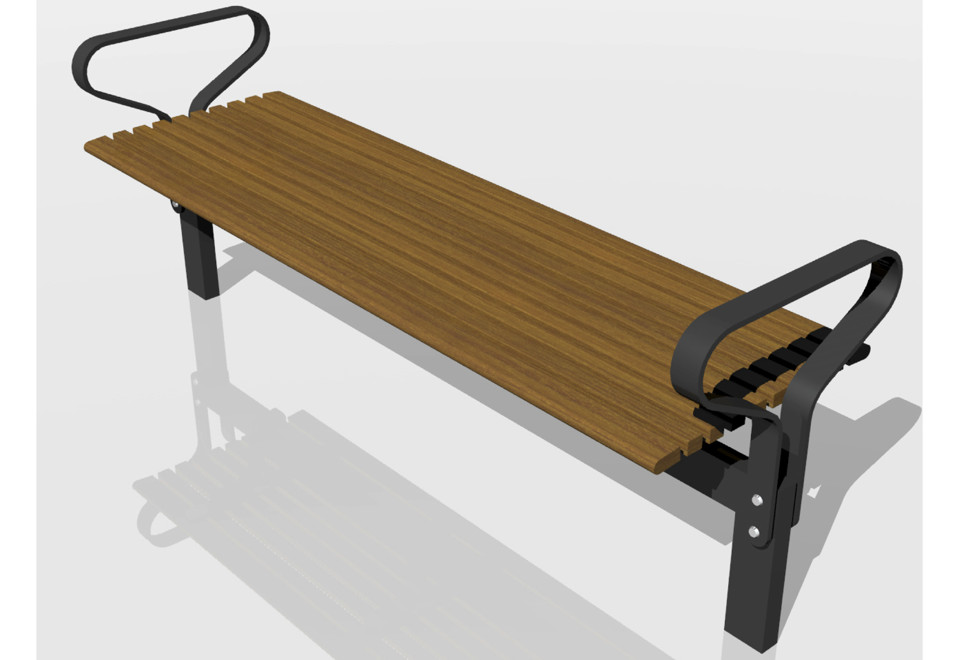seconda foto NO2 Panchina in acciaio e legno senza schienale