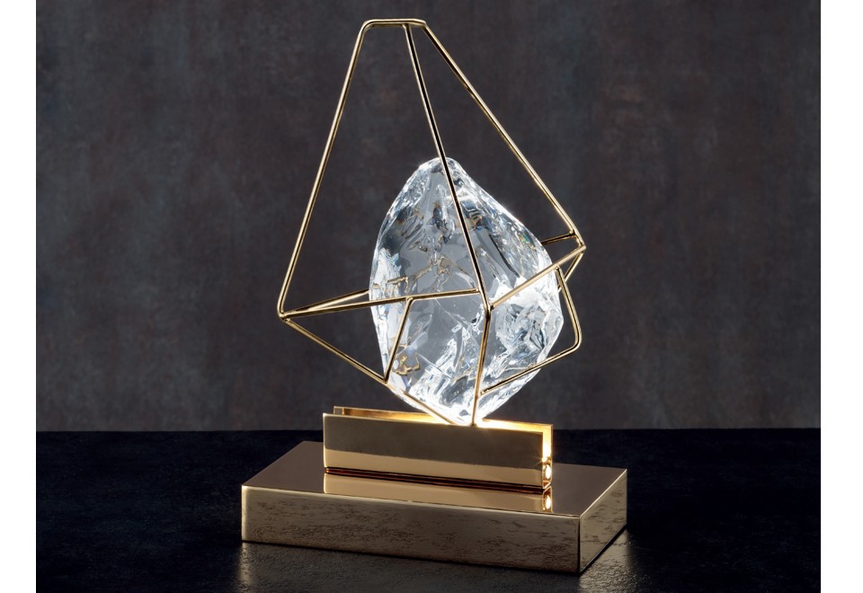 prima foto CRYROCK Lampada da tavolo in cristallo e metallo