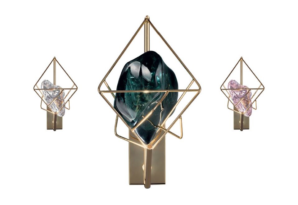 seconda foto CRYROCK Lampada da tavolo in cristallo e metallo