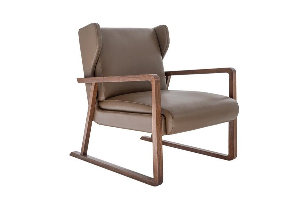 prima foto REVO Poltrona a slitta in pelle