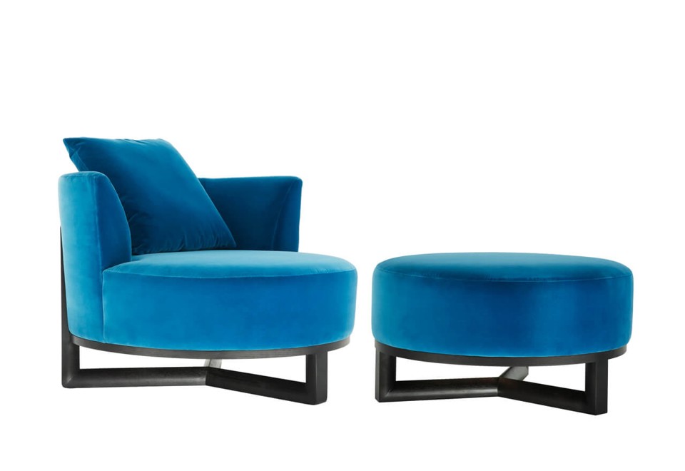 seconda foto YOUPI Pouf rotondo in tessuto