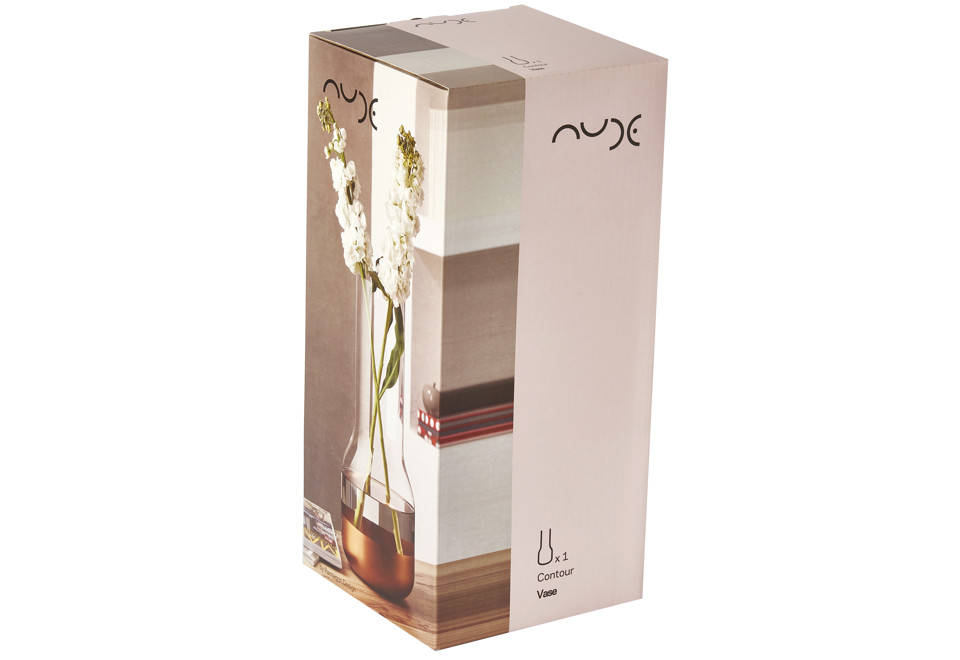 seconda foto CONTOUR TALL Vaso in cristallo con base in rame