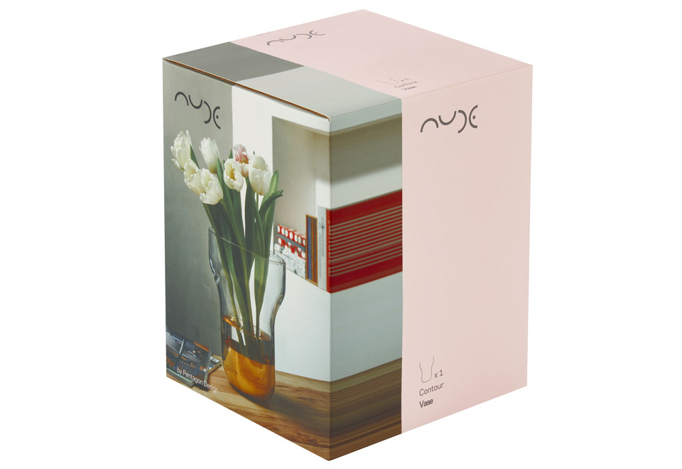 seconda foto CONTOUR WIDE Vaso in cristallo con base in rame